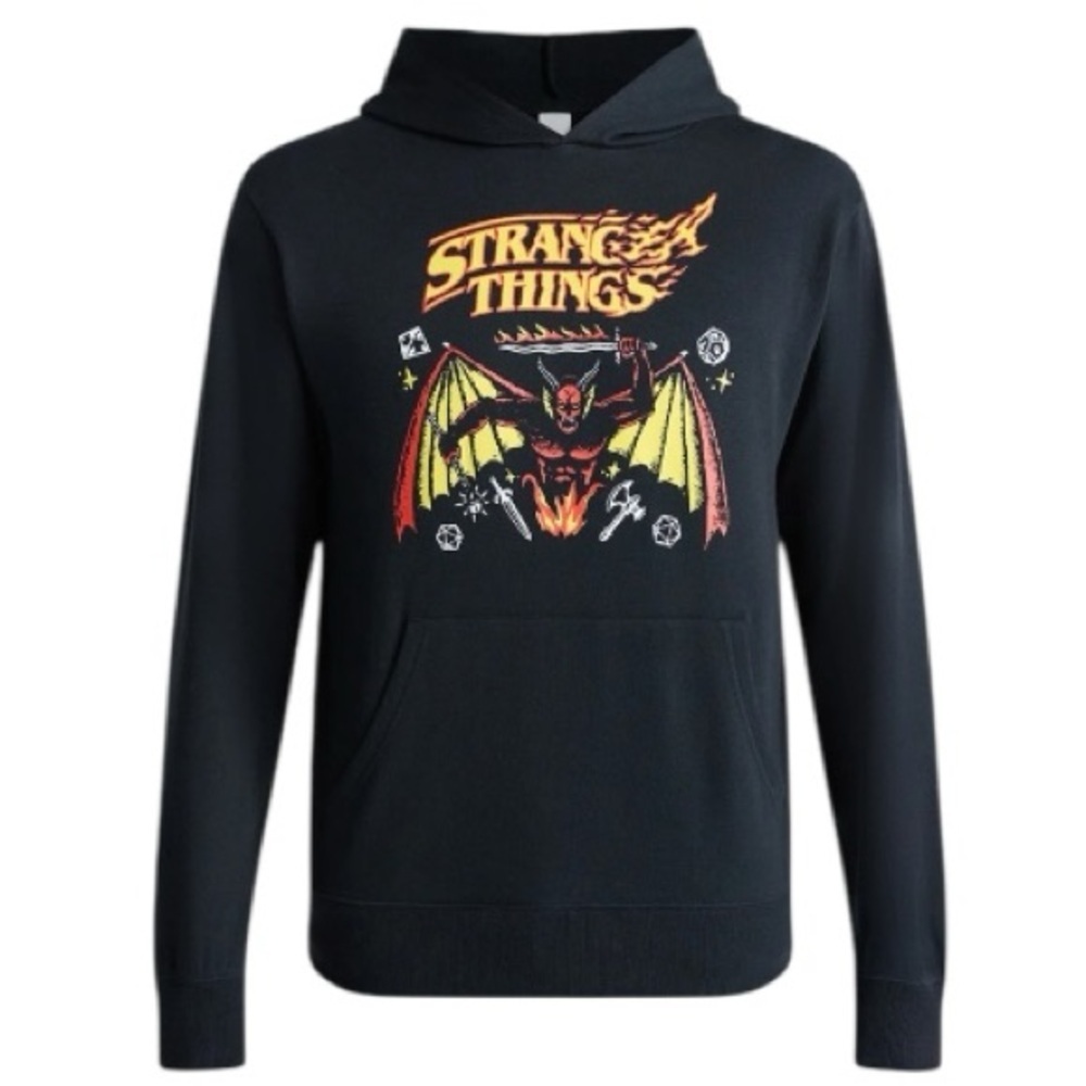 NEW! Netflix Stranger Things Men’s Hellfire Graphic Pullover Hoodie